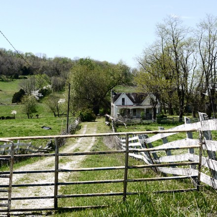 Rural View of Old Queen Ann Revival Farm House Near Static, Tennessee