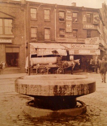 Animal Rights Embedded in Historic Architecture, Horse Watering Trough, North Board Street and Ridge Avenue, Philadelphia, Pennsylvania