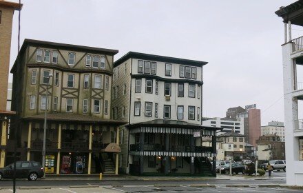 Old World, Wood-Frame Hotels Long Forgotten But Extant, the Brunswick Hotel and the Totem Hotel, St. James Place, Atlantic City, New Jersey